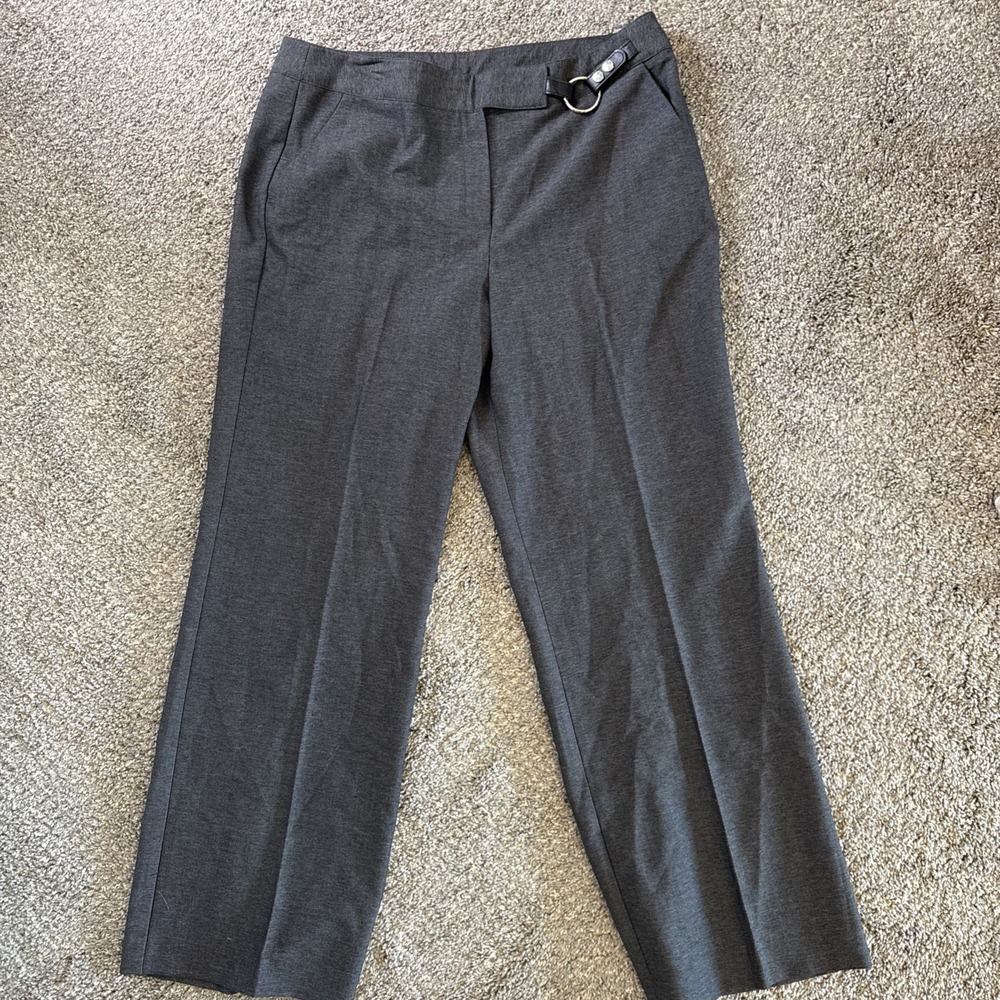 New Directions Women's Straight Wide Leg Dress Pants Gray Size 16